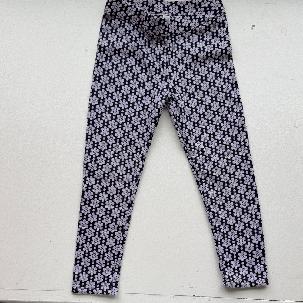 Janie and Jack Black and White Floral Leggings
